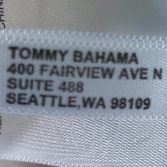 Tommy Bahama Polo Shirt XL Mens White 100% Silk TB93 Reverse Logo Graphic Print - Picture 7 of 13